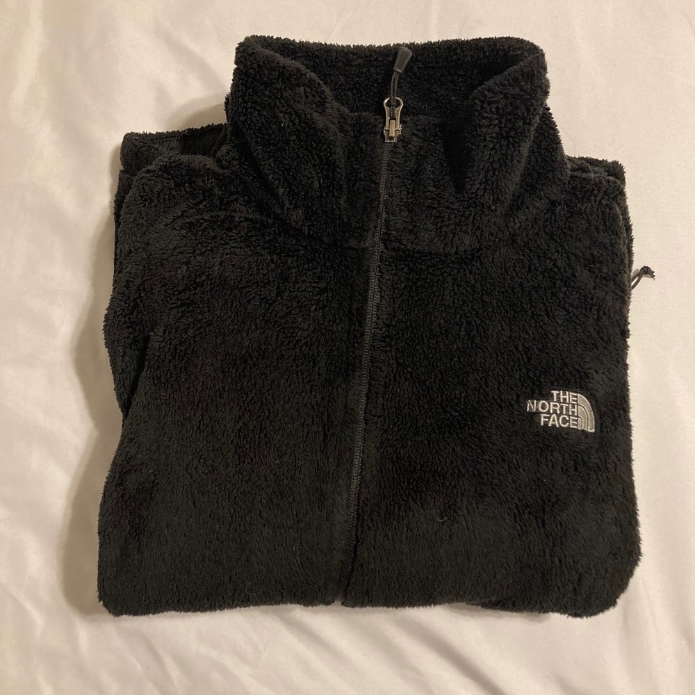 Turtleneck Black North Face Furry Jacket Woman L